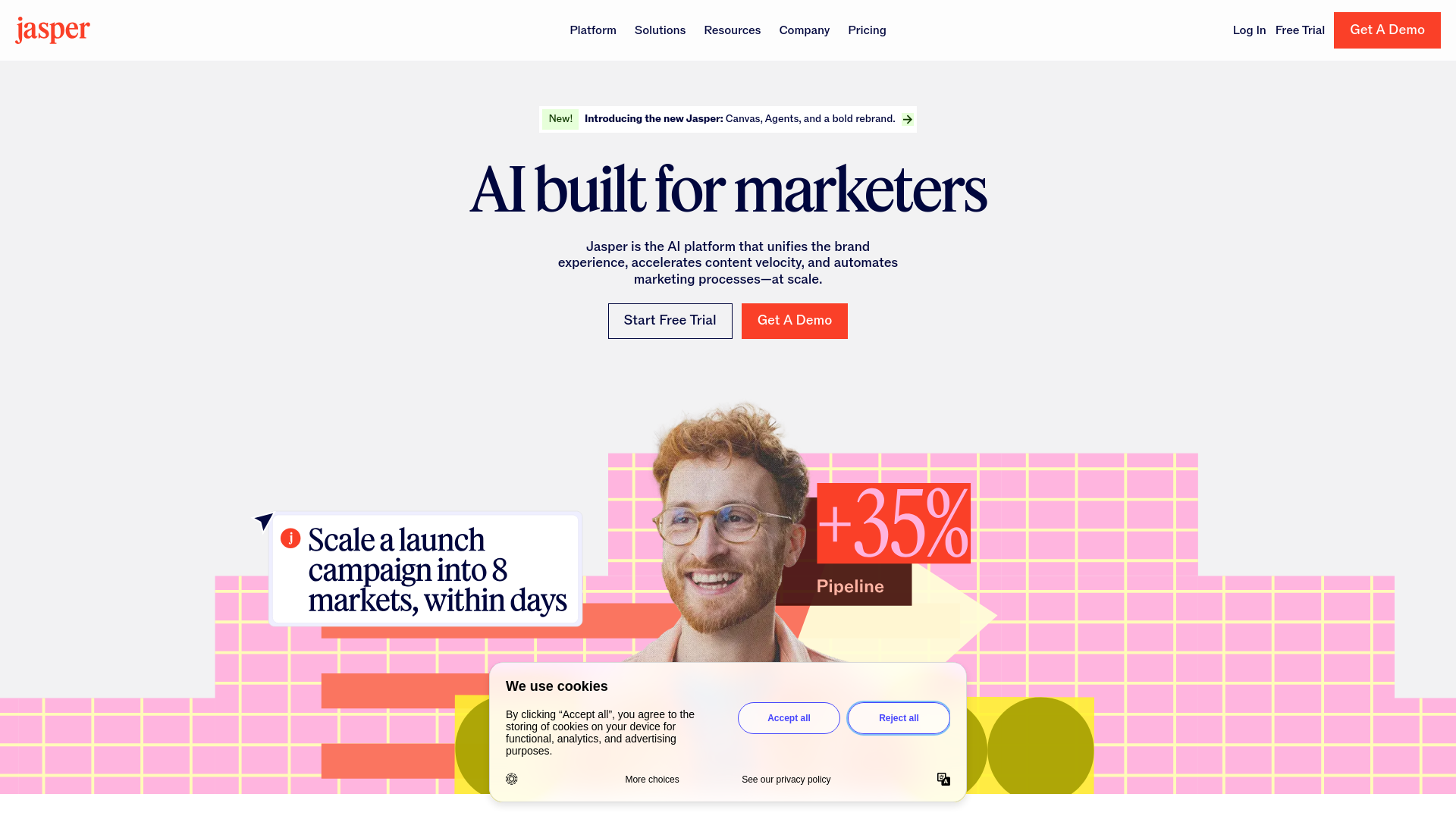 Jasper AI marketing platform interface