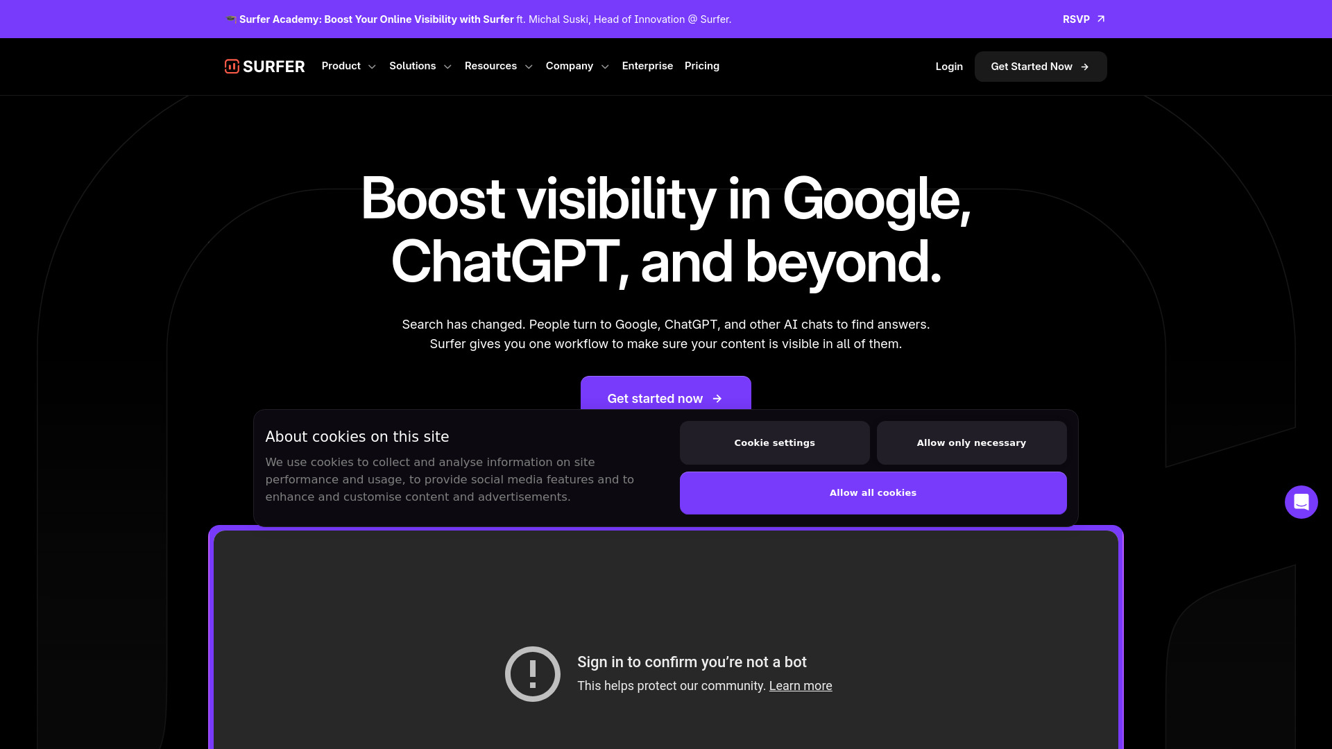 Surfer SEO content optimization platform interface