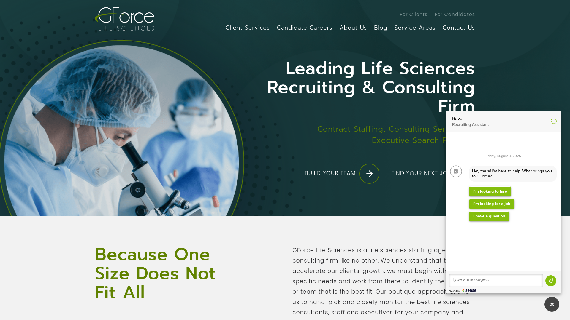 GForce Life Sciences Platform Screenshot